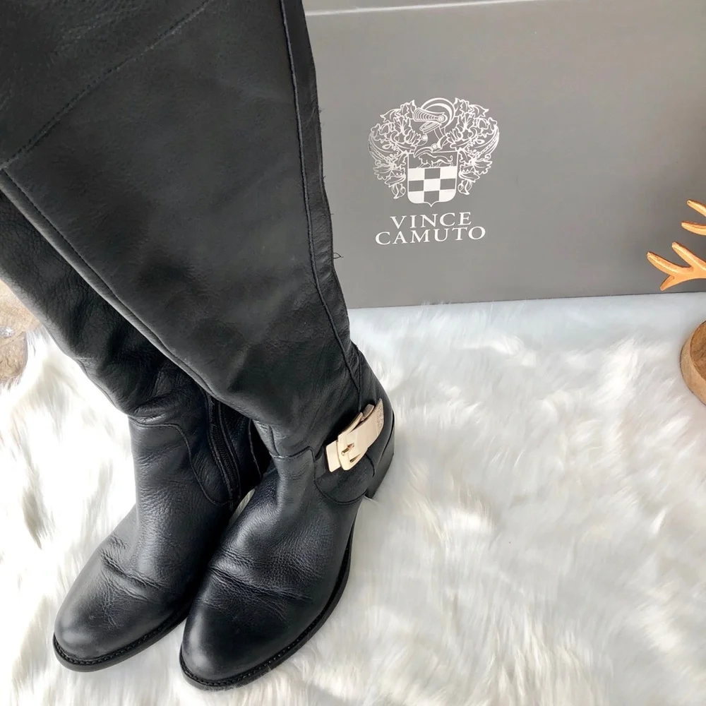 VINCE Camuto Black Booca Riding Boots Size 7